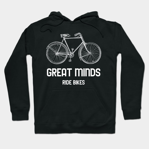 Great Minds Ride Bikes Hoodie by Mint Tee